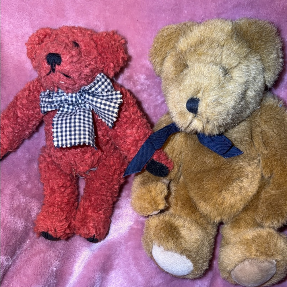 Vintage Boyds Bears Red and Brown Plush Pair
